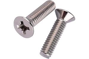 VAMUOEFL #10-32 x 3/4" Phillips Flat Head Machine Screws, Stainless Steel 304 (18-8), UNF Thread, Countersunk Head Machine Screws, 40Pcs