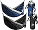 Flagship-X 2 Pack Double Camping Hammocks Packable for Backpacking Black and Blue
