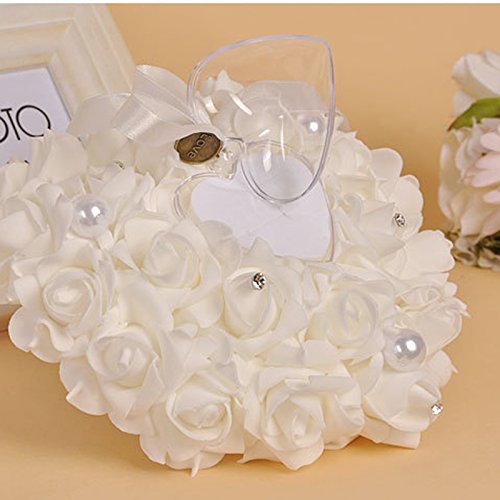 Adeeing Ring Bearer Pillow, Small, 6 x 6 Inch - Thumbnail 6