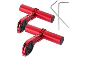 GALPADA 2Pcs Bicycle Handlebar Extension Rack Aluminum Alloy Stem Extender Red Bike Handle Bar Extensions