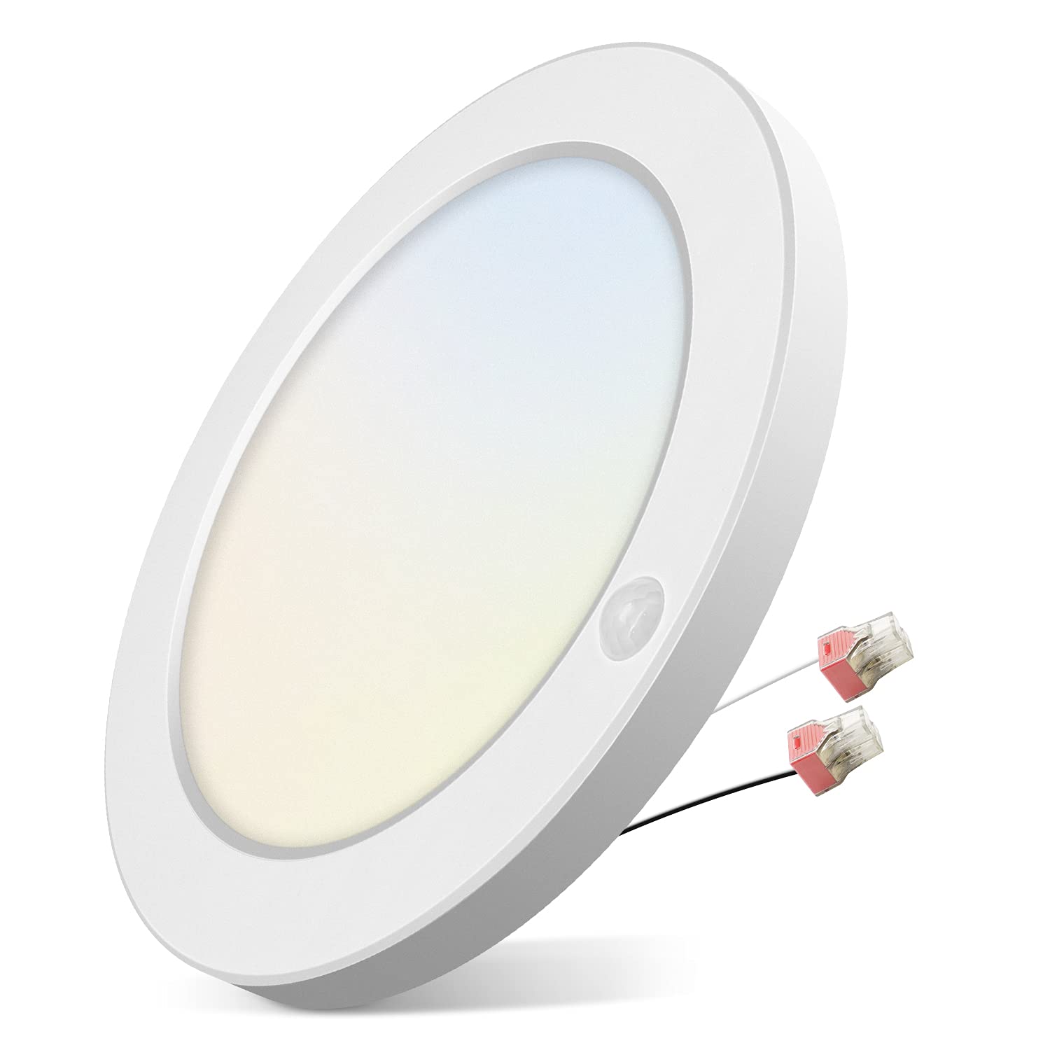 Photo 1 of Hisoo Motion Sensor Light Indoor, 18W LED Flush Mount Ceiling Light Fixtures for Bathroom Hallway Kitchen Porch Stairs-1600LM Bright Motion Sensor Recessed Light-3000K/4000K/6000K Wired Closet Light