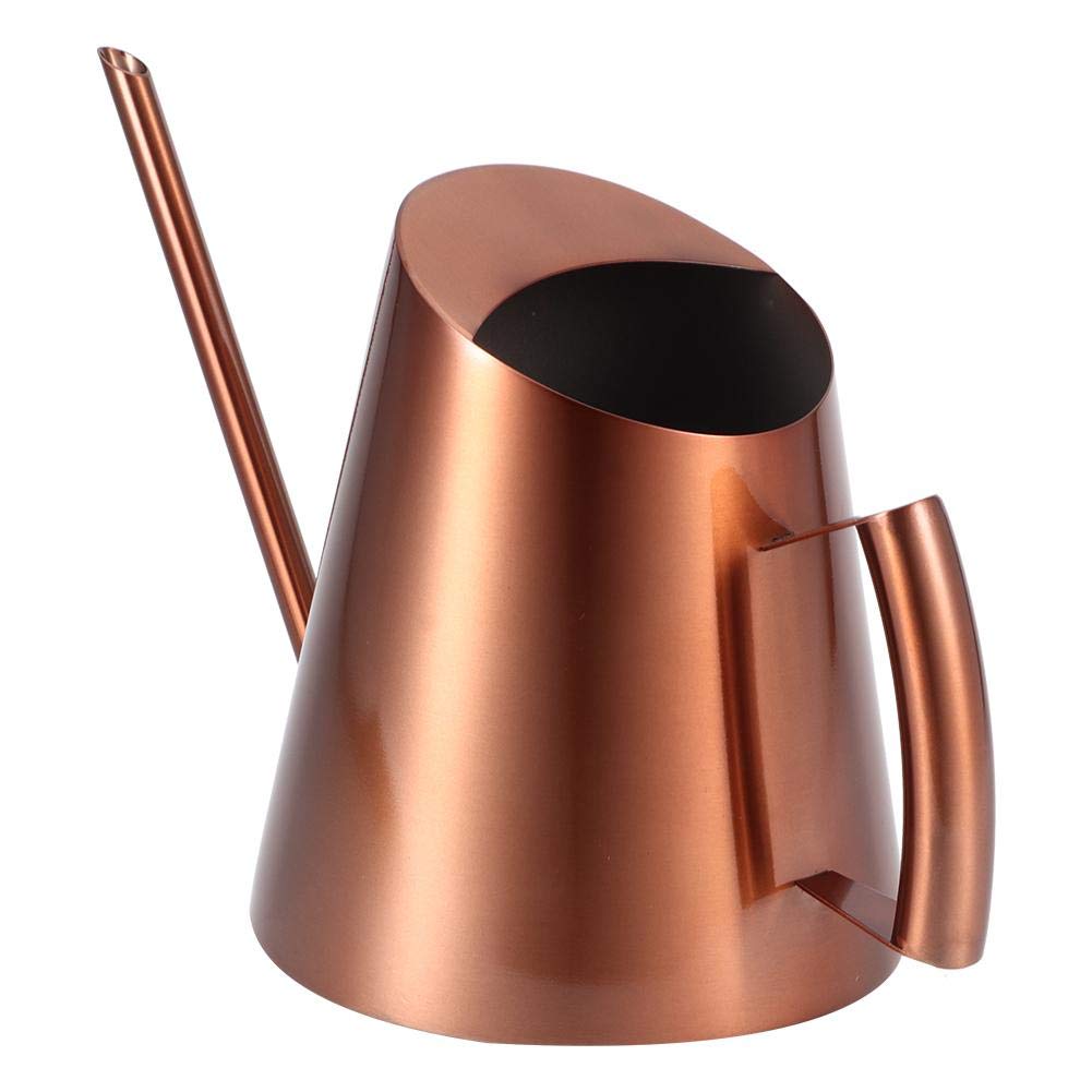 Household Bonsai Stainless Steel Watering Can, Mini Brushed Indoor House Plants Long Spout Watering Can Modern Watering Pot, Rose Gold(M)