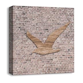 Canvas Wall Art Wood Feature Abstract Painting Artwork for Home Prints Framed - 12x12 inches