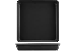 WAYNHUI Squared Plant Saucer 23inch 2pack Square Plastic Basin Tray Large/Small Water Receiving Tray(Black 23inch 2pack)