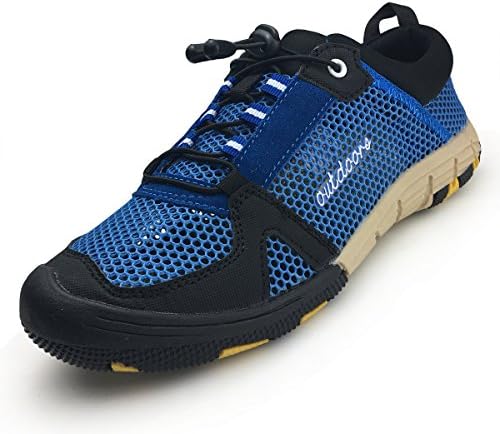 Men Soft Sole Slip On Water Shoes - Lightweight Breathable Mesh Outdoor Sport Walking Sneaker AAX009 Blue, 7.5 D(M) US