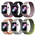 Yunsea For Apple Watch Band, New Nylon Sport Loop, with Hook and Loop Fastener, Adjustable Closure Wrist Strap, Replacement Band for iwatch, 42mm, 6 pack