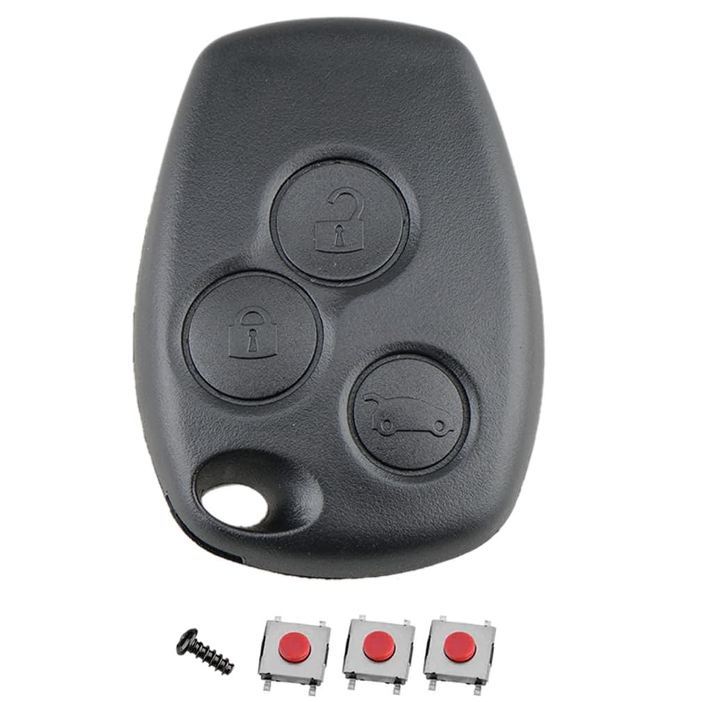 Chaexii Dacia Duster Key Fob Shell for Dacia Logan Sandero Renaul-t Clio Modus Twingo Kangoo Trafic Master Ope-l Movano Vivaro Nissan Keys, 3 Buttons Car Key Repair Replacement Housing