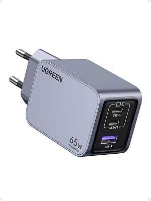 Nexode Pro 65W Cargador USB C GAN Carga Rápida