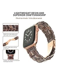 Correa de reloj compatible con Apple Watch Series 3 2 1 de 1.496 in de moda, ligera, de resina, para mujer, 38