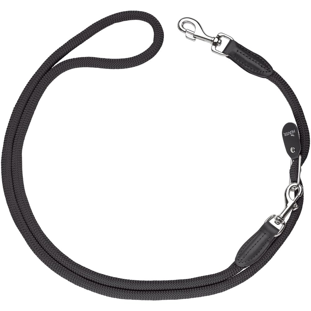 Hunter Freestyle Adjustable Leash, 10 mm Diameter x 260 cm Length, Black