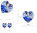 White Gold Plated Heart Shaped AAAAA Australia Crystal Stud Earrings Fashion Jewelry for Women (Blue)