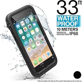 Catalyst iPhone 8 Waterproof Case (Compatible with iPhone 7), Shock Proof, Drop Proof, Slim, or Apple iPhone 8 (Works with iPhone 7) with Wrist Lanyard Included (Black)