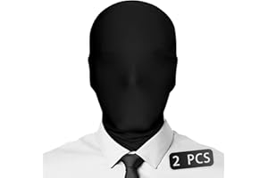 VZQI 2 Pieces Full Face Mask 2nd Skin Masks Halloween Cosplay Spandex Black Hood for Unisex Cloth