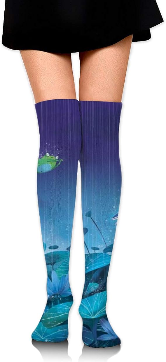Amazon Co Jp 靴下 ロングソックス ハイソックス レディース ニーハイソックス 防寒 カエル 雨 本 美脚 通学 通勤 可愛い おしゃれ プレゼント 服 ファッション小物
