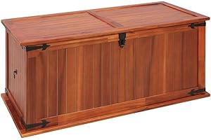 vidaXL Solid Acacia Wood Storage Chest Box Truck Wooden Cabinet Coffee Nightstand End Side Sofa Couch Table Living Room Furniture 31.1"