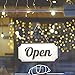 Double-Sided Wooden Open Sign for Business - 12 х 6 Inches Open Closed Sign for Window or Door, Vintage Style Wood Panel, Decorative