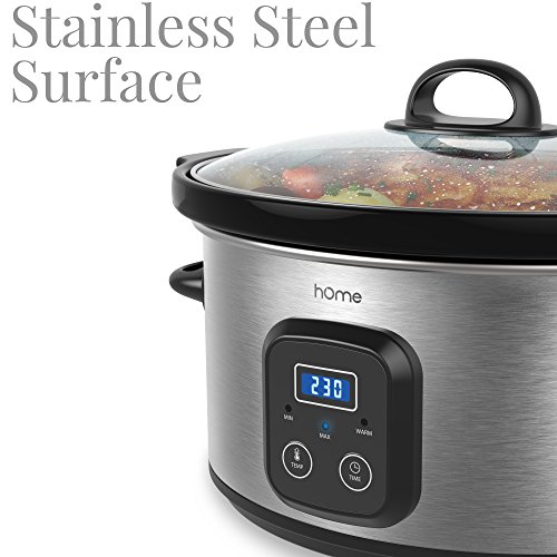 hOme 6 Quart Slow Cooker Digital Programmable Crock Pot Slow Cooker