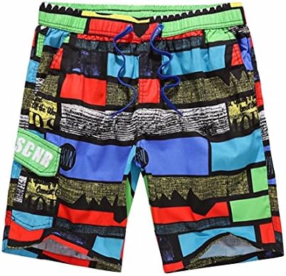 Gxia Mens Printed Quick-Drying Sporty Beach Shorts