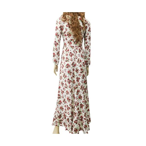 Feite-Fashion-Women-Retro-Print-Floral-V-Neck-Long-Sleeve-Evening-Party-Dress