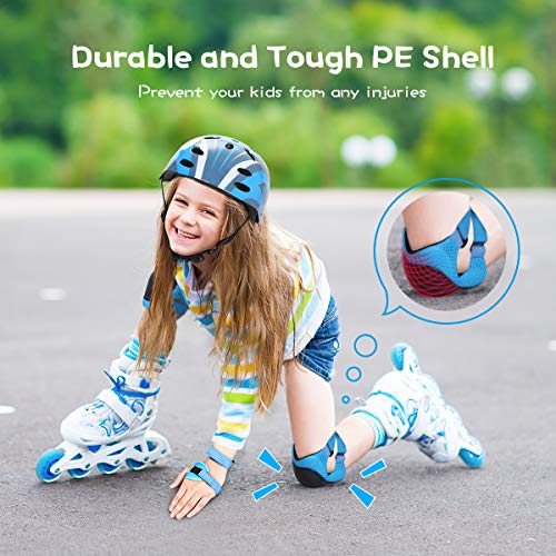 MOVTOTOP Kids Helmet and Knee Pad Set，Skateboard Helmet and Knee Pads