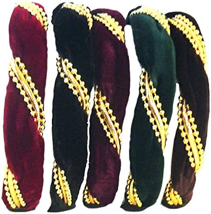 Twisted Hair Band w/Beads - Set of 5