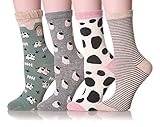 Dosoni Girl Novelty Cartoon Animal Lovely Cute socks 4 packs-Gift Idea
