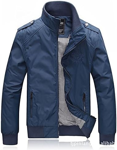ideal choice men's new winter slim fit stand collar jacket