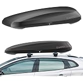 INNO PHANTOM2020 Matte Black 14 cu ft, Roof Rack, Roof Box, Cargo Box, Hard Shell, Dual‑Side Opening with Locks, Made in Japan, Compatible with Aero &amp; Square Bars, Tool Free Install