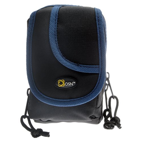 OSN DC-124 Black with Blue Trim Digital Camera Case for Canon Powershot A800 IS, A1200, SX120 IS, SX130 IS, G11, G12, S90, S95, ELPH 100 HS, ELPH 300 HS & ELPH 500 HS Digital Cameras