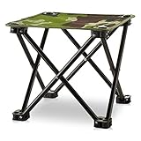 AILLOVCOL Folding Camping Stool, Mini Folding Stool Portable, Mini Portable Chair for Beach, Picnic Party, Camping, Barbecue, Fishing, Hiking, 600D Oxford Cloth with Portable Bag (Camouflage)