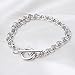 RUBYCA 20Pcs Toggle Clasp Silver Color Charm Rolo Bracelet Double Long Link Chain 20cm DIY Jewelry