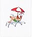 Kay Dee Designs Holiday Beach Santa Embroidered Waffle Towel