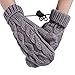 HDE Womens Winter Gloves Crochet Twist Cable Knit Hand Warmer Mittens,Gray,One Size