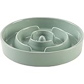 Havniva Ceramic 1.6 Cup Slow Feeder Dog Bowl for Medium and Large Breed, 8.2inch Puzzle Dog Food Dish, Anti-Gulping, Stop Bloat, Preventing Choking (Single Bowl-Light Green)