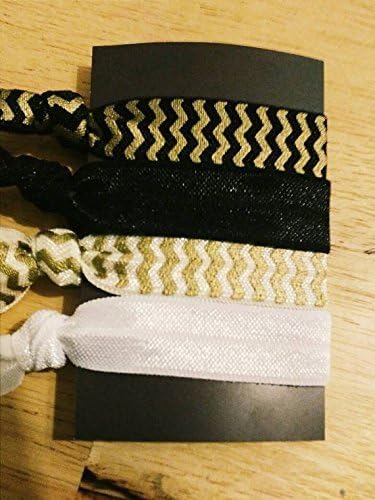 Just a hint of gold Set of 4 ouchless elastic no crease hair ties