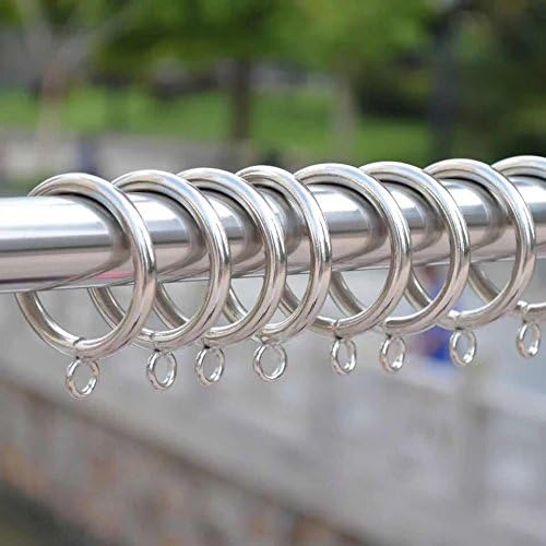 MANKUEN 50 Pcs Plating Silver White 4.0 38mm Curtain Rings Hoops Curtain Accessories