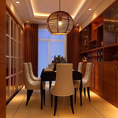 XHOPOS HOME Pendant Light Shade Industrial Hanging Ceiling Lamp Chandelier rattan 260X220mm For Living Room Restaurant Bedroom Lighting