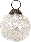 Luna Bazaar Small Mercury Glass Ornament (Bubble Design, 2.25-Inch, Silver) - Vintage-Style Decoration