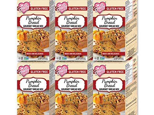 XO Baking Co.Gluten Free Gourmet Pumpkin Bread Mix; Non GMO; Kosher; Rice Free; Dairy Free, Peanut Free; Soy Free, No Preservatives; No Artificial Flavors or Colors, 19oz (Pack of 6)