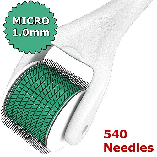 Nylea Derma Roller - Skin Care - Acne Treatment - Titanium Professional Micro Needle Roller - 540 Needles - 1.0 Needle - Best for Skin Therapy Threatment - Ultimate DermaRoller for Face, Eyes and Body - Remove Stretch Marks, Wrinkles, Scars, Acne, Cellulite, Large Pores, Blackheads, Lines, Blemishes, Potholes - 1.0 Size - Top Dermatology System in Beauty, Health & Personal Care [Includes Travel Kit]