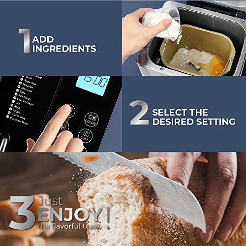 2 ALBOHES+Stainless+Detachable+Programmable+Breadmaker