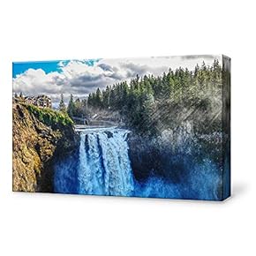Canvas Wall Art for Living Room,Bedroom Home Artwork Paintings Waterfall Landscape Ready to Hang - 12x18 inches
