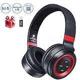 Bluetooth Headphones Over Ear,Foldable Hi-Fi Stereo Wireless Headset Included Card Reader Support Mic/TF Card and Wired Mode for PC/Cell Phones/TV