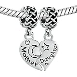 CharmsStory Silver Plated Heart Mom Puzzle Love Mother Daughter Charm Sale Cheap Beads Fit Pandora Jewelry Bracelet