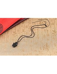 COAI - Collar con colgante de piedra de obsidiana negra con mano de Fátima