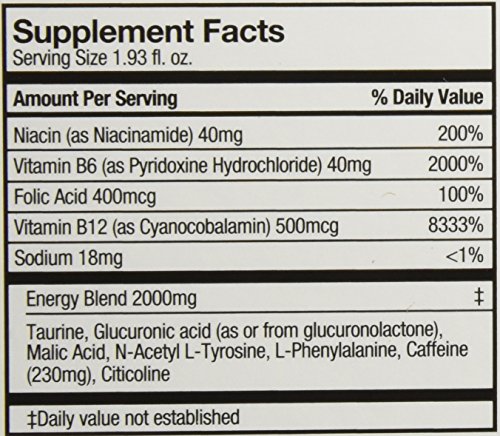 Extra Strength Energy Drink, Berry, 1.93oz Bottle, 12/Pack