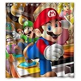 Generic Custom Cute Running Super Mario Printed Waterproof Shower Curtain 66