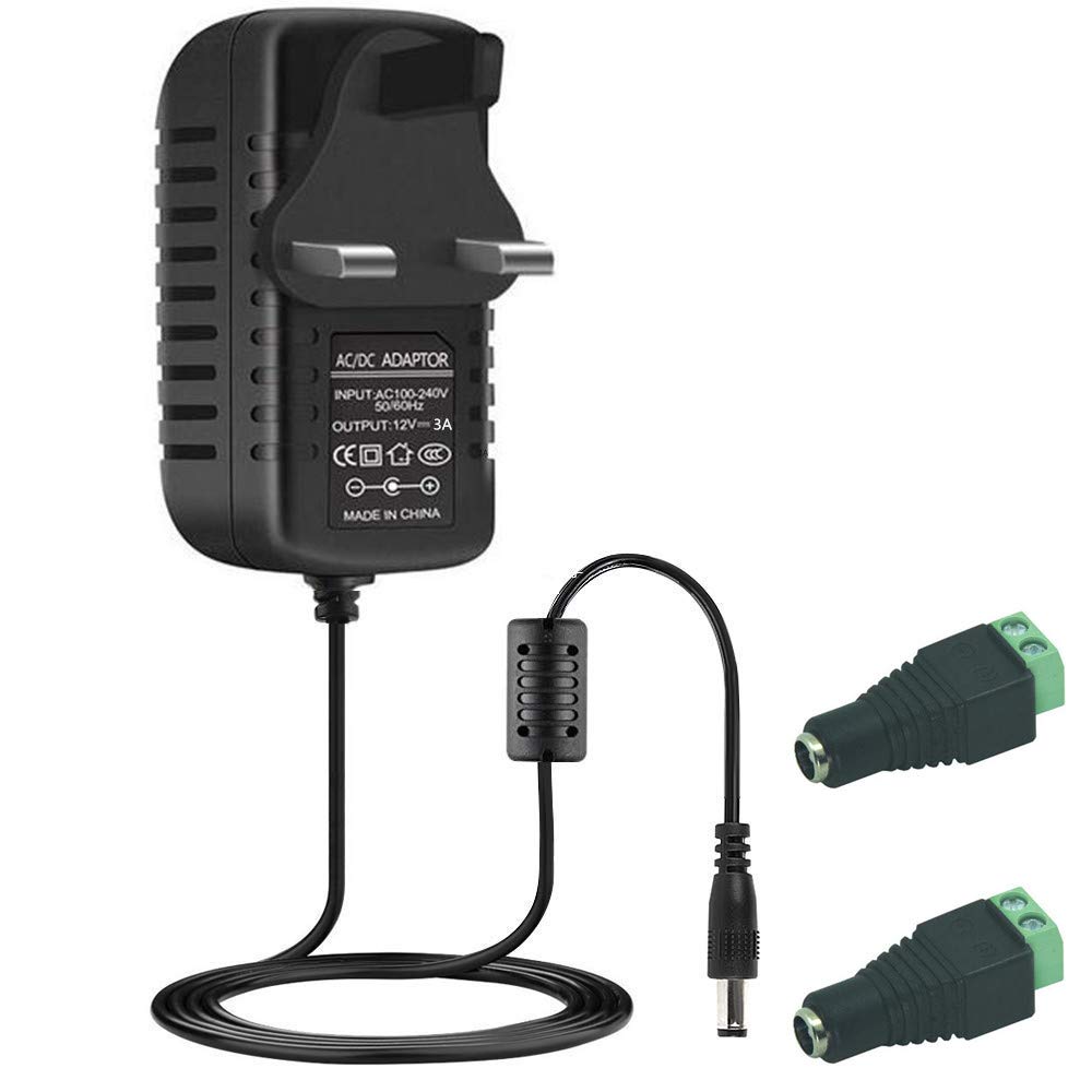 LBSC 12V 3A Power Adapter, 60W AC to DC Wall Plug Transformer for LED Strip Light, CCTV Camera, LCD Monitor, TV (12v3a a)