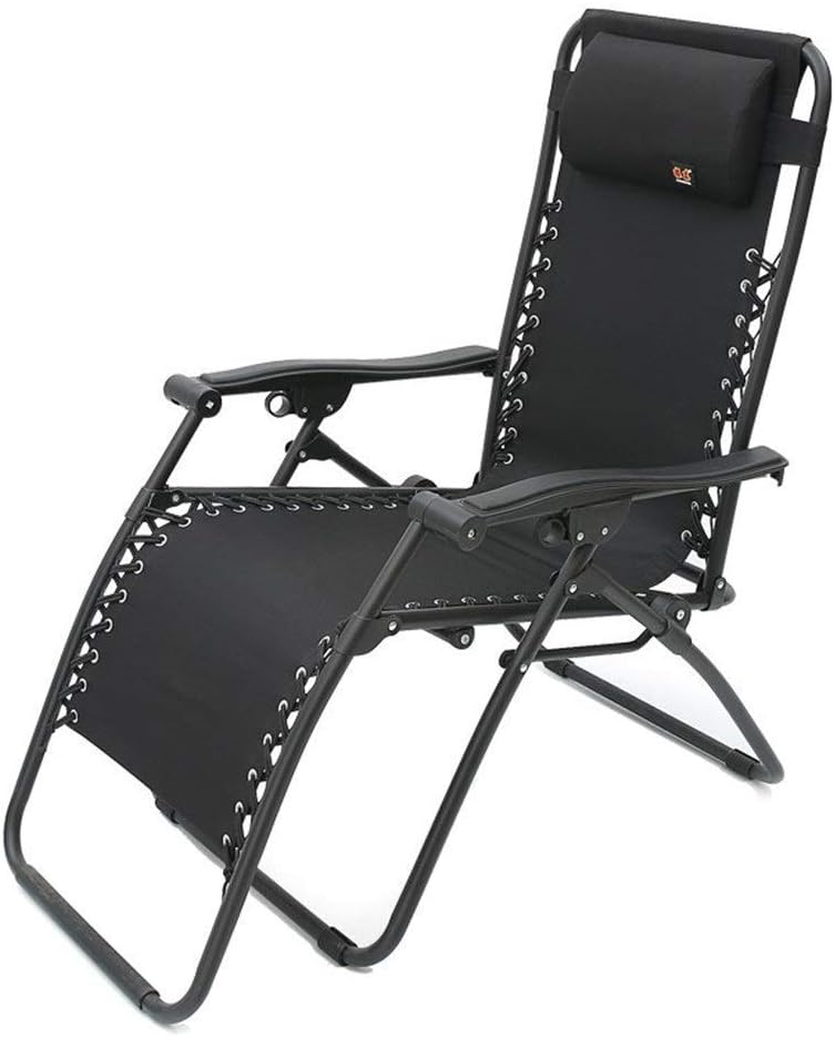 Garden Home / Patio Chairs Recliner Terrace Zero-gravity Pregnant Beach Lawn Camping Portable Foldable Home Lounge Chair Support 200kg Lightweight Camping Chair (Color : Black) ( Color : Black )