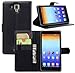 Ultra Slim Flip Bracket Case for Lenovo S8, Premium Soft PU Leather [ Wallet ] Case Cover for Lenovo S8 S898T (Wallet - Black)